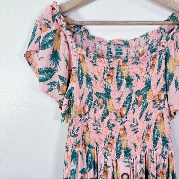 C&C California Womens Size Medium  Floral Mock Summer Dress - Picture 6 of 14